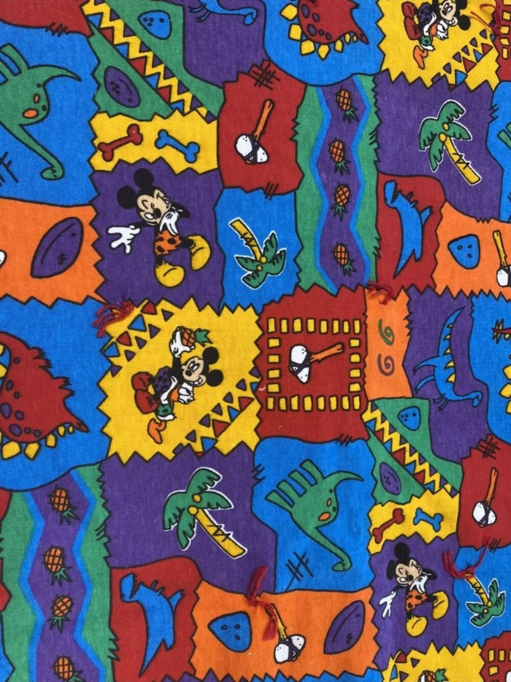Handmade Mickey Mouse Baby Crib Quilt Palm Tree Pineapple Dinosaur Bones Blanket